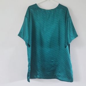 Vtg Victoria's Secret satin short sleepwear shirt